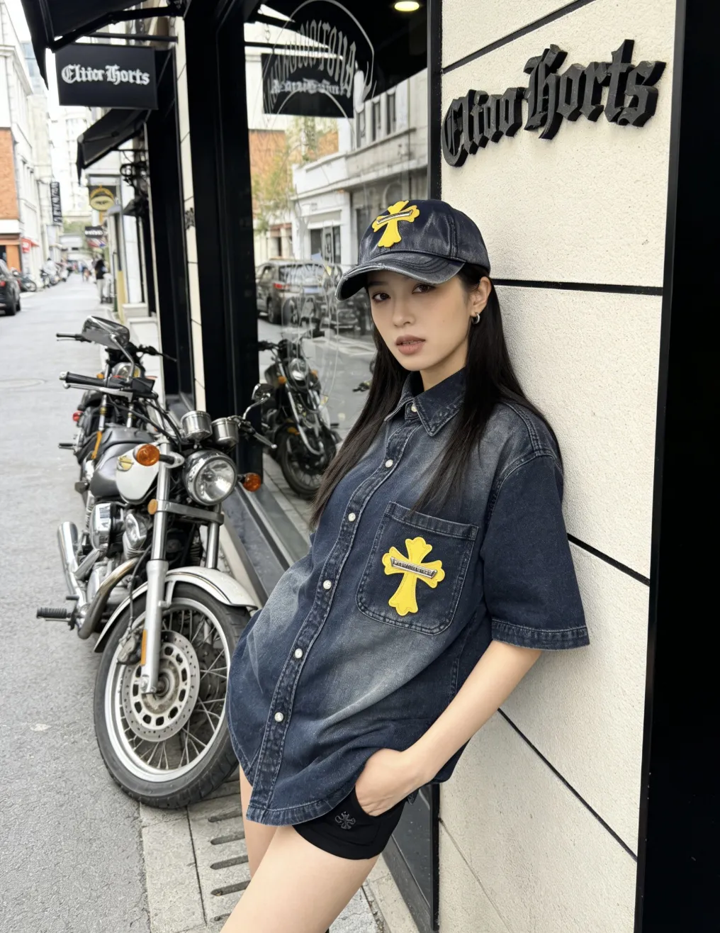 Crow heart denim washed spring and summer hole baseball cap